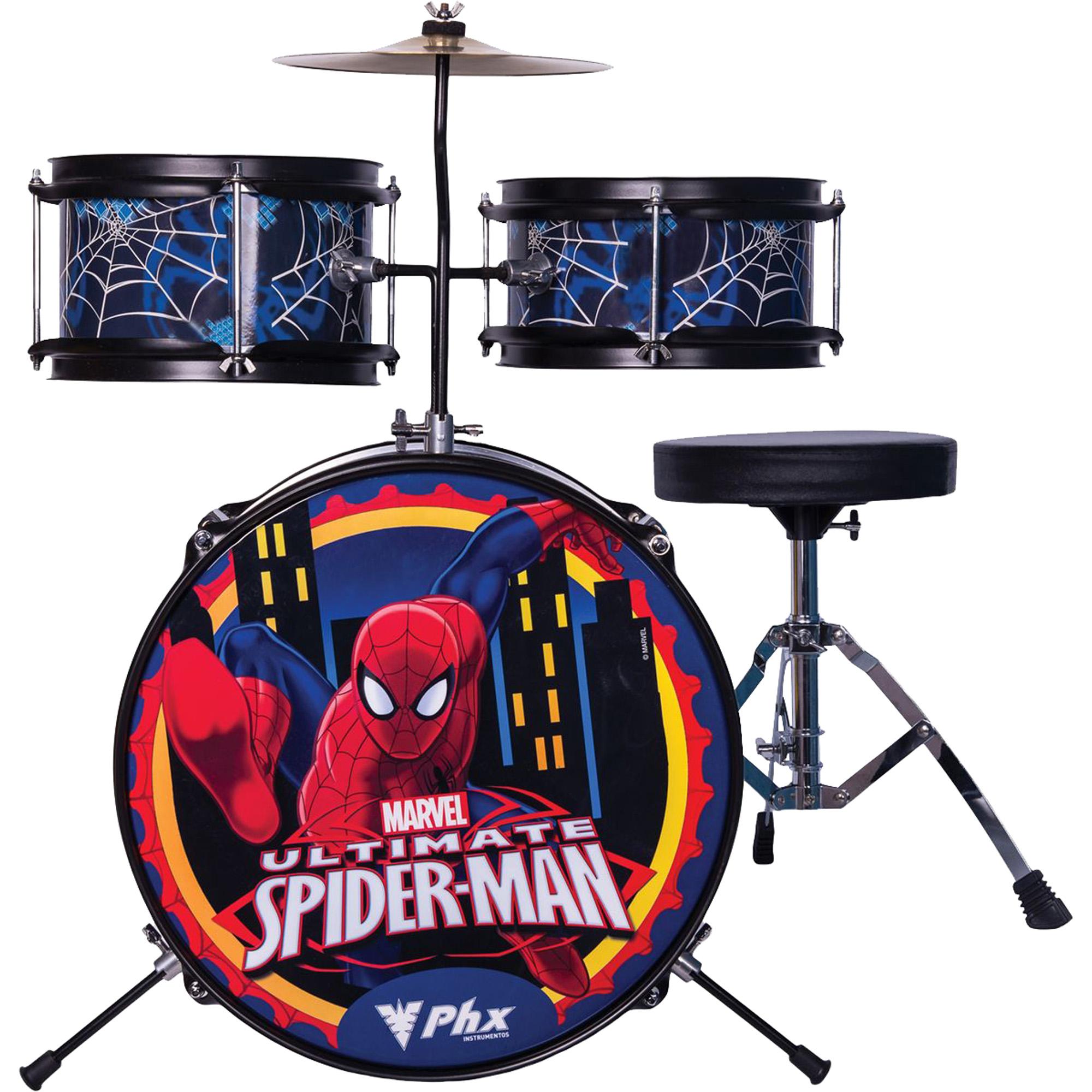 Bateria Infantil Marvel Spider Bim-s1 Azul Phx 