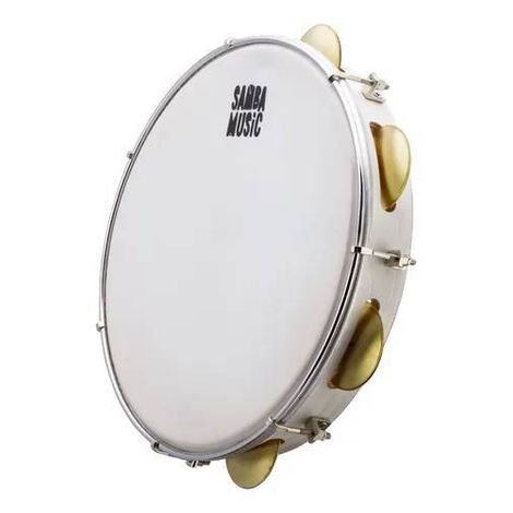 Pandeiro 12"  Mad Pvc Branco Wood 9 af Pele Leitosa 