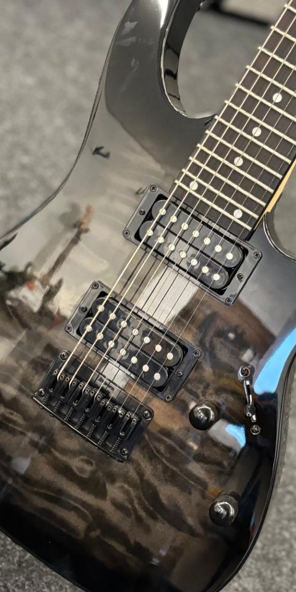 Guitarra Ibanez Grg 7221 qa hh 7 Cordas Transparent Black Sunburst Tks 