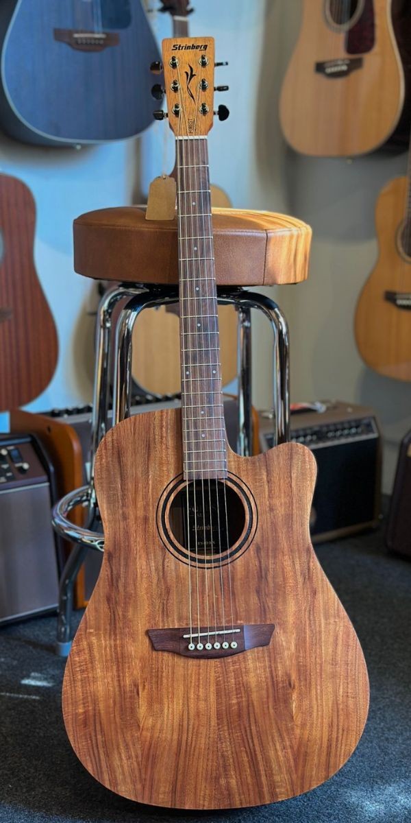 Violão Strinberg Forest Fs4d ks Koa Satin Folk Eletroacústico Aço Com Pré Se-50 e Afinador 
