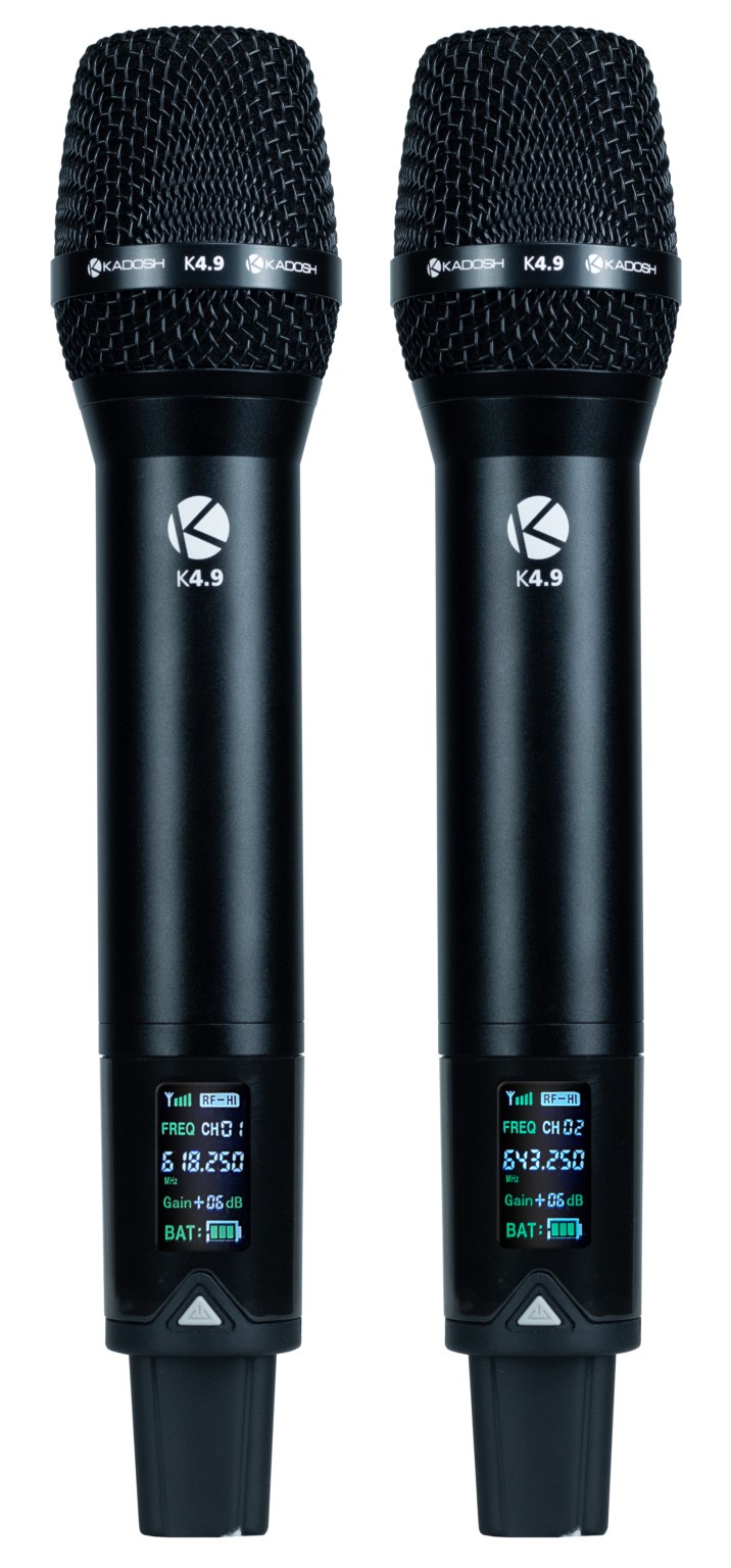 Microfone Sem Fio Duplo Recarregável Kadosh K492mr Uhf 
