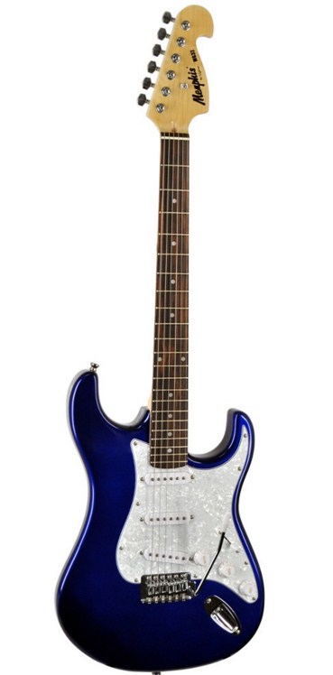 Guitarra Memphis Mg32  Strato Azul Metalico 