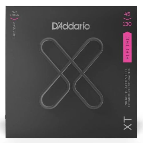 Encordoamento Para Baixo 5 Cordas Revestido 45-130 Escala Longa D'addario xt Nickel Xtb45130 