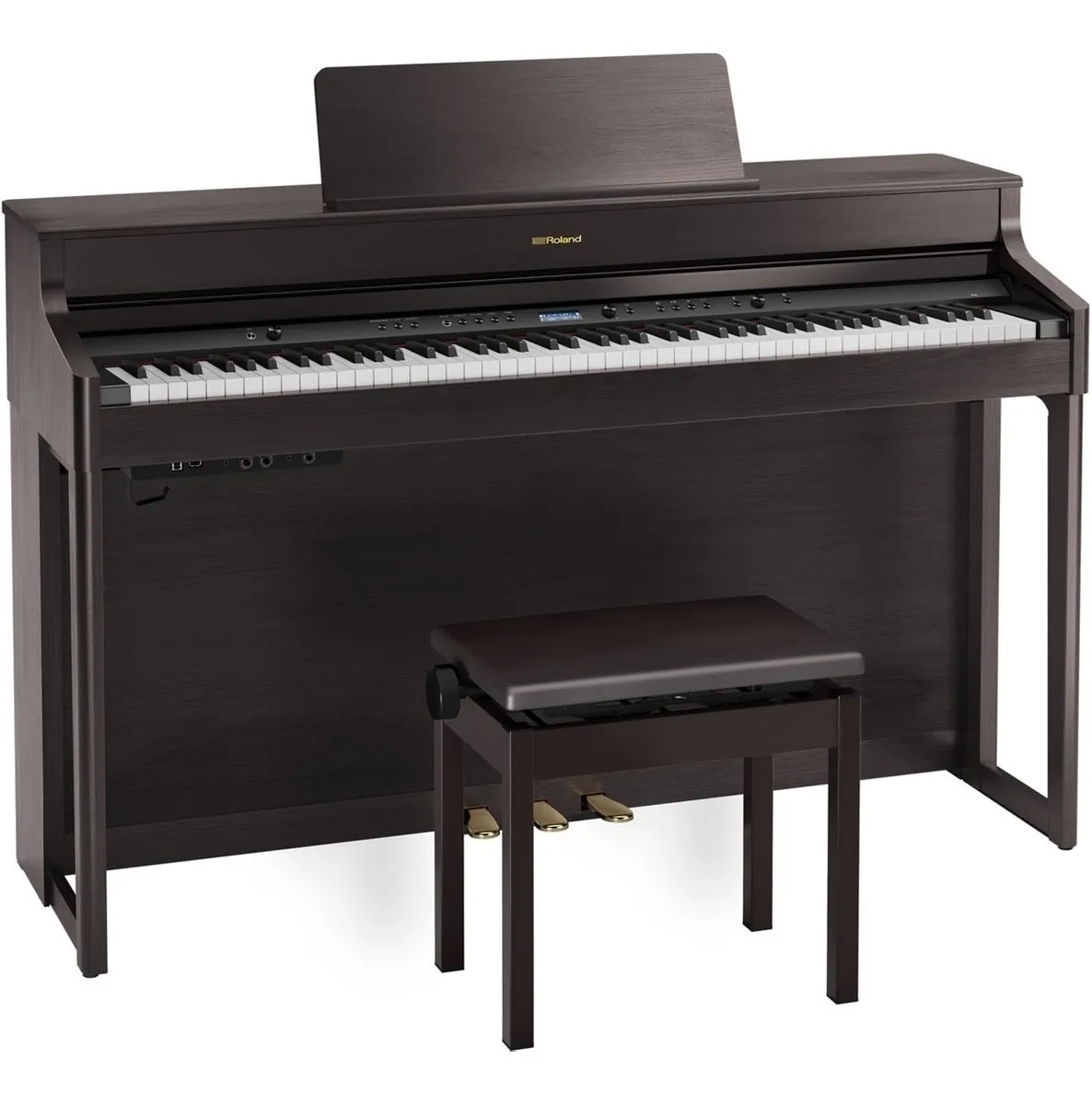 Piano Digital Roland Hp702 Dark Rosewood 88 Teclas Com Banco, Estante e Pedais 