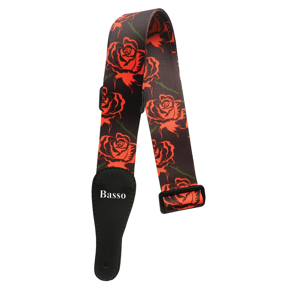 Correia Basso Straps Pop Art Rosas Vermelhas 