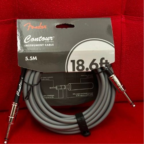 Cabo Fender Contour Instrument Cable Inca Silver 18.6' P10/p10 Reto Para Guitarra Baixo e Instrumentos 