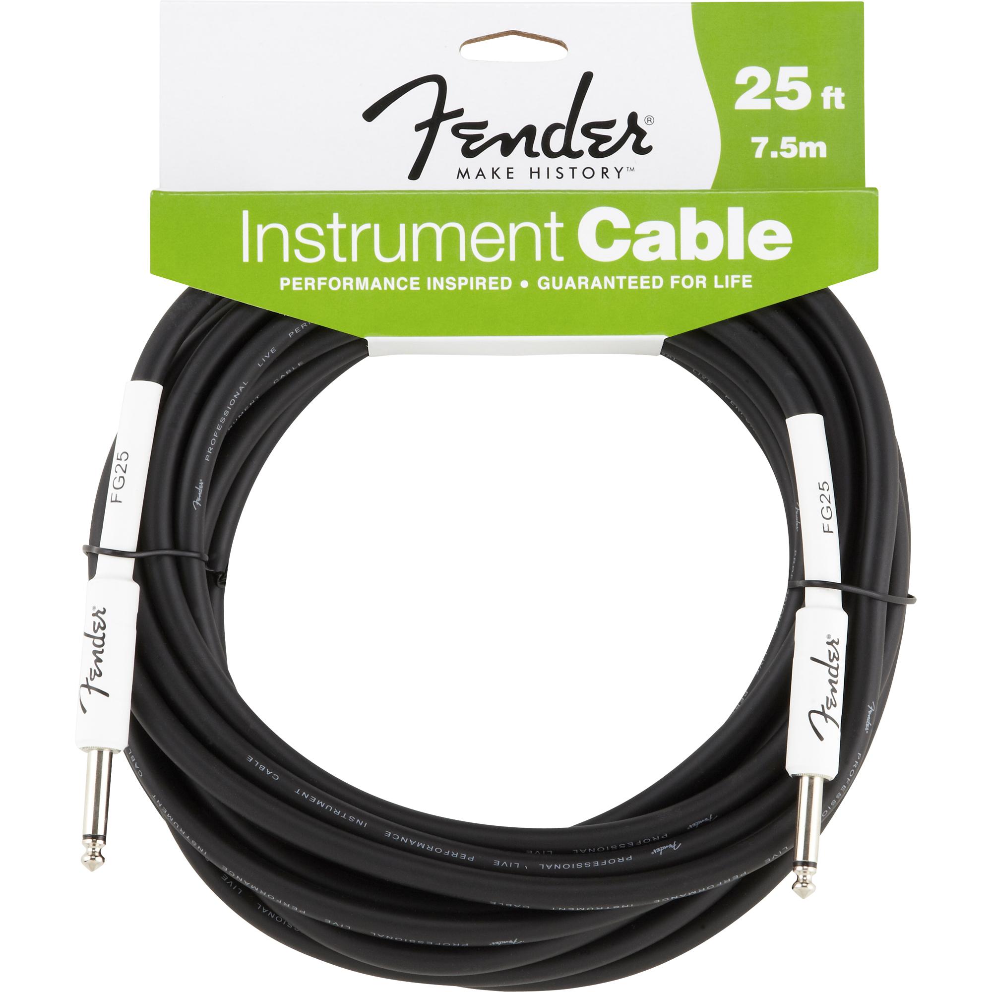 Cabo Para Instrumentos P10 x P10 7,5m Performance Series Preto Fender 