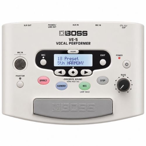 Pedal Voz Boss Ve-5 wh Vocal Performer Branco Com Looper e Efeitos Vocais 