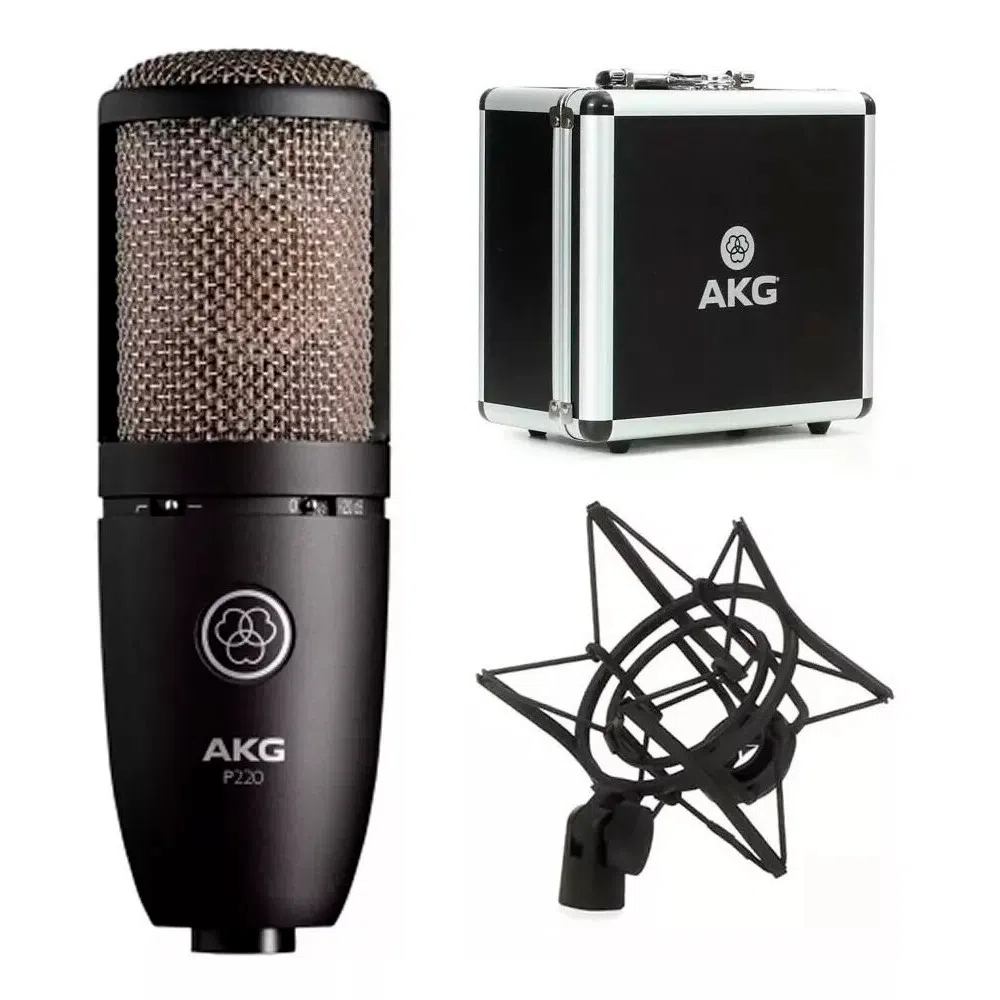 Microfone Condensador Akg P220 Perception Com Shock Mount e Case 