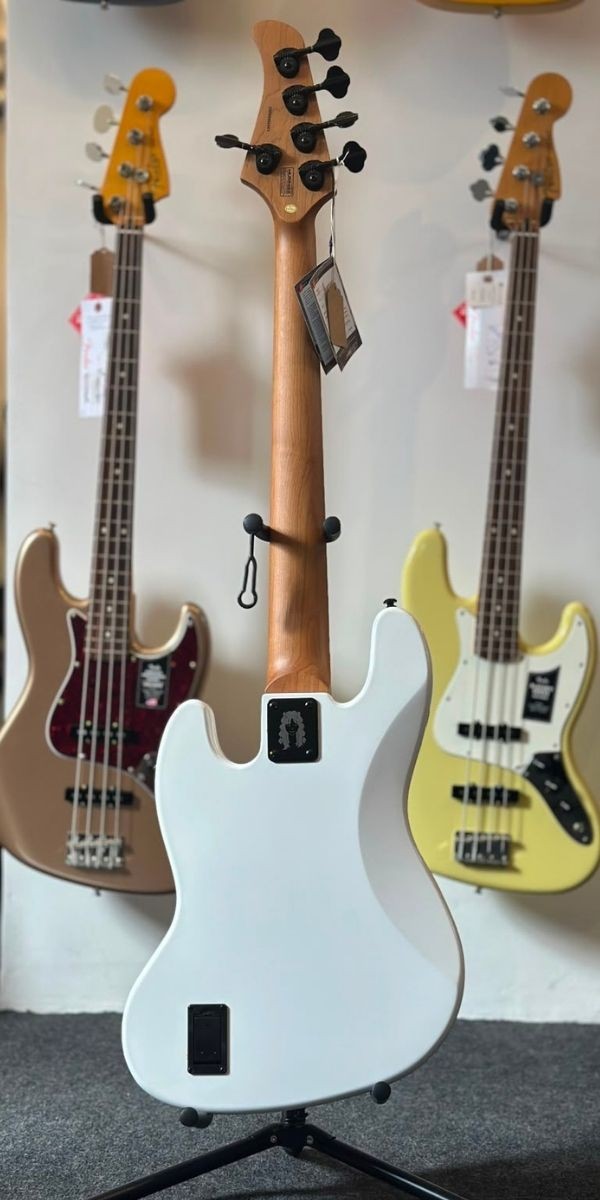 Contrabaixo Strinberg Jbs155ad pw 5 Cordas Ativo Signature Aninha Deleones Pearl White Com Bag 