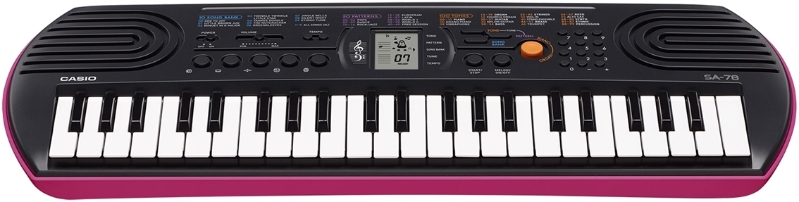 Teclado Infantil Casio Sa-78 Mini Preto/rosa 