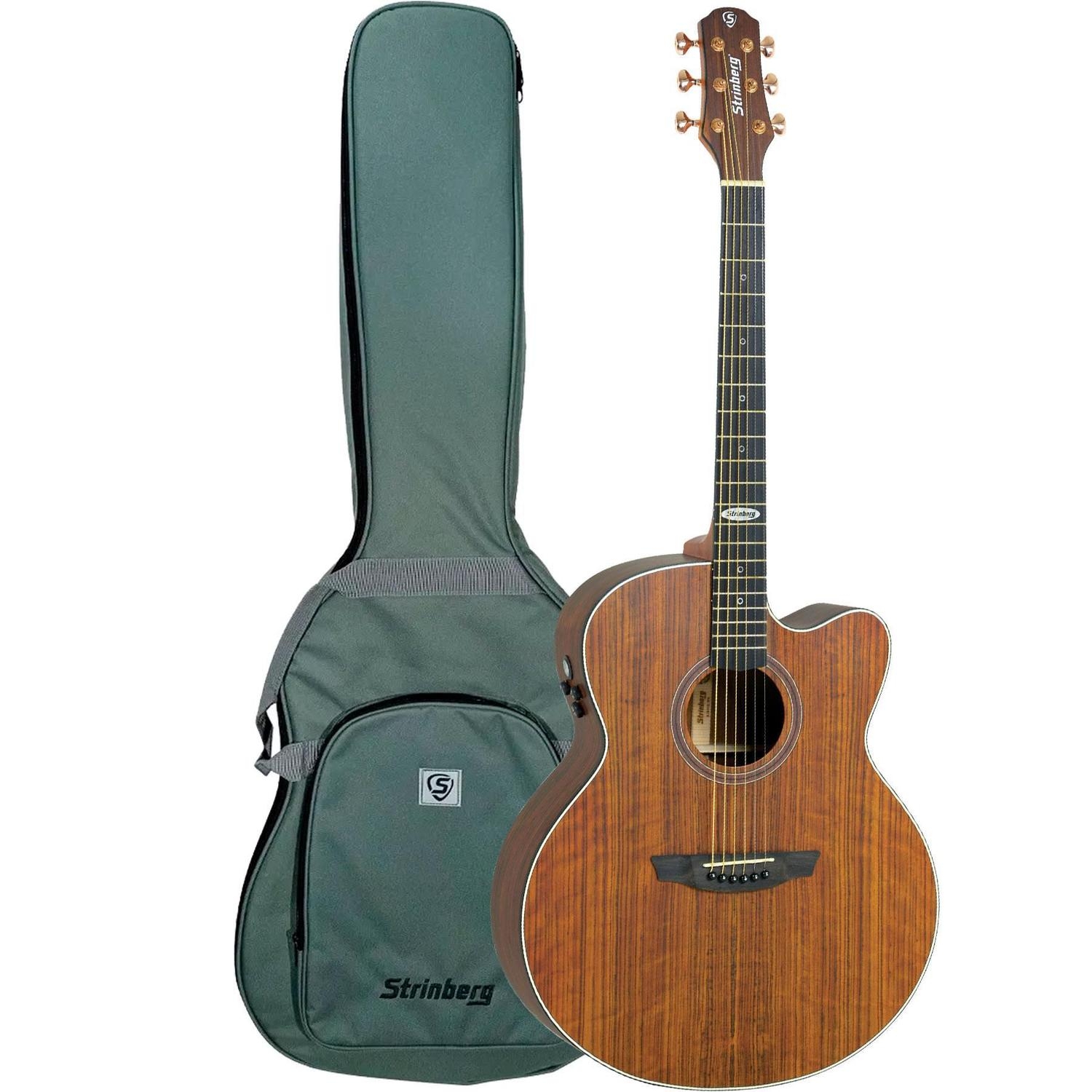 Violão Strinberg Sj300c Aço Eletroacústico Walnut Satin 