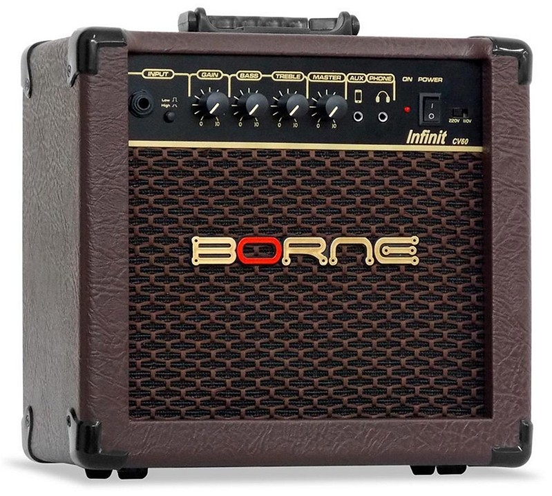 Amplificador de Violão Borne Infinit Cv60 Marrom 15w 