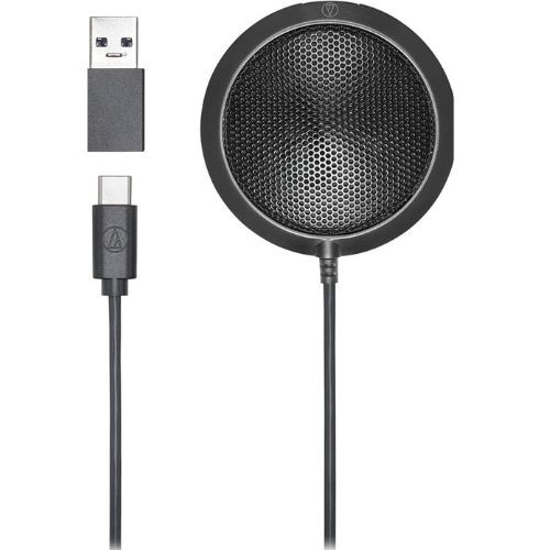 Microfone Condensador Audio-technica Atr4697-usb Omnidirecional de Mesa Para Reunião e Conferência 