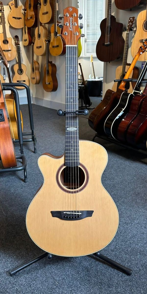 Violão Strinberg Sa200c Mini-jumbo Aço Eletroacústico Natural Canhoto 