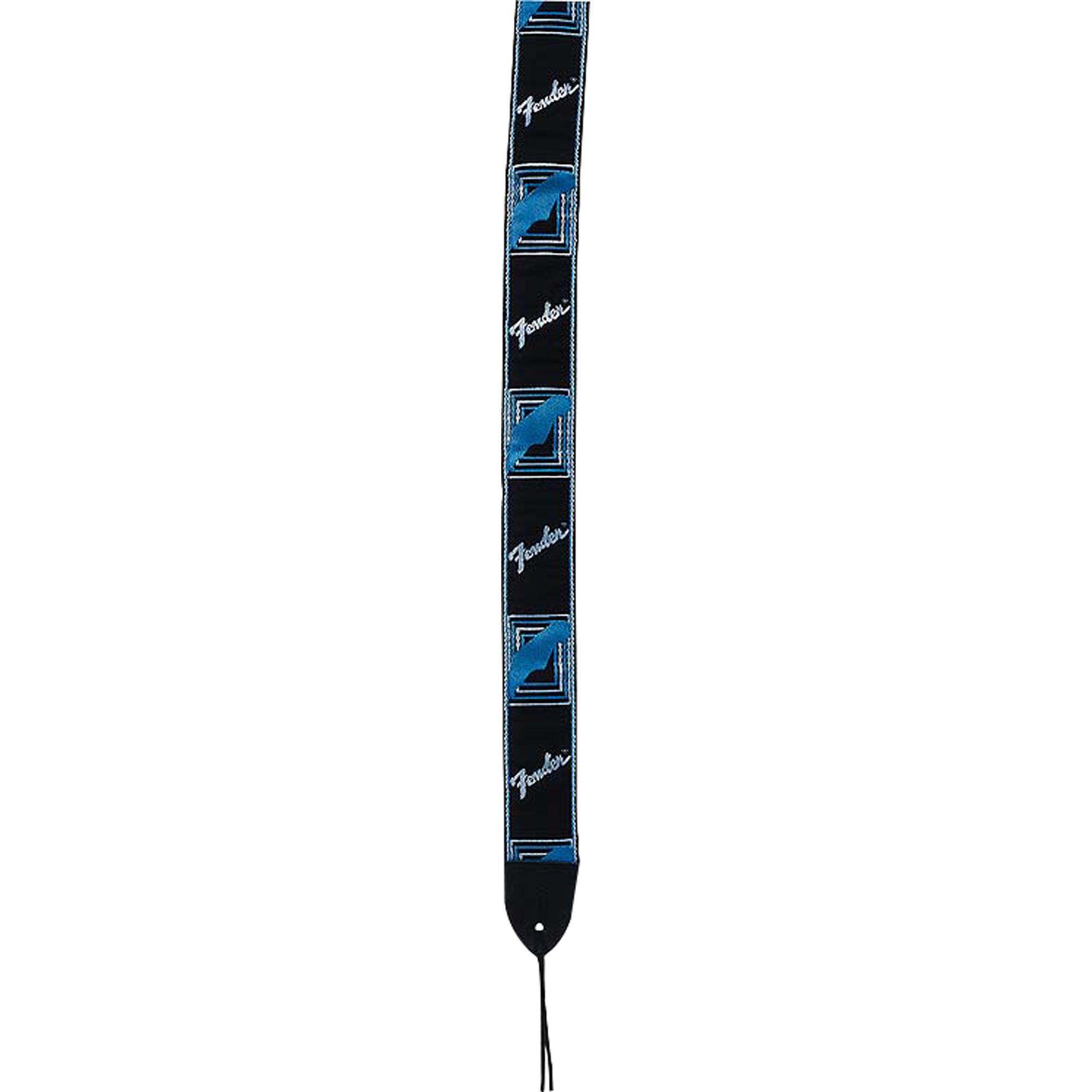 Correia Para Instrumentos Nylon Monograma Preta Logo Azul Fender 