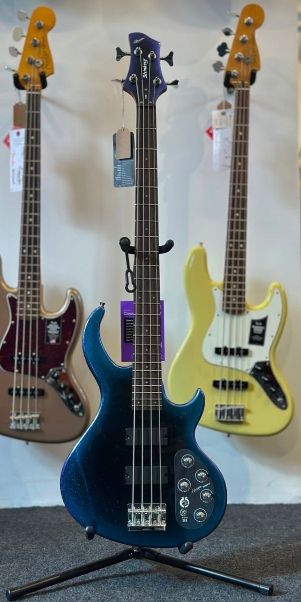 Contrabaixo Strinberg Horizon H4b Ativo 4 Cordas Chameleon Blue Burst Com Bag 