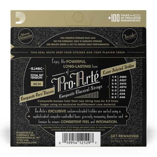 Encordoamento Violão Nylon D'addario Ej46c Pro-arté Composite Core Tensão Pesada 