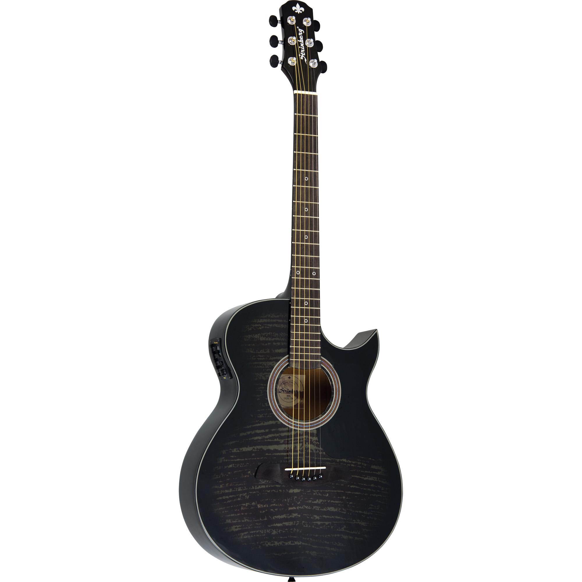 Violão Eletroacústico Artístico Aço Sa26c Translucent Black Strinberg 