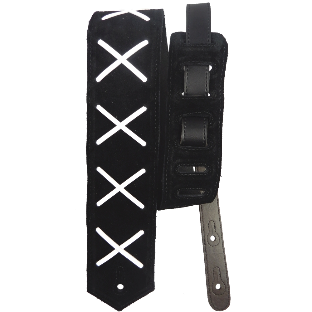 Correia Basso Straps Preto Camurça  em "x" 