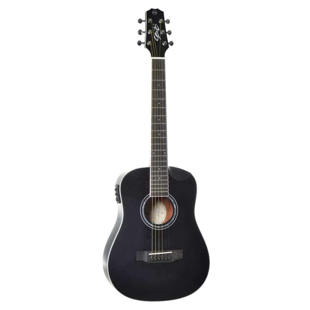 Violão Seizi Akira Baby Aço Eletroacústico Half Cutaway Open Pore Black C/bag (ed. Limitada) 