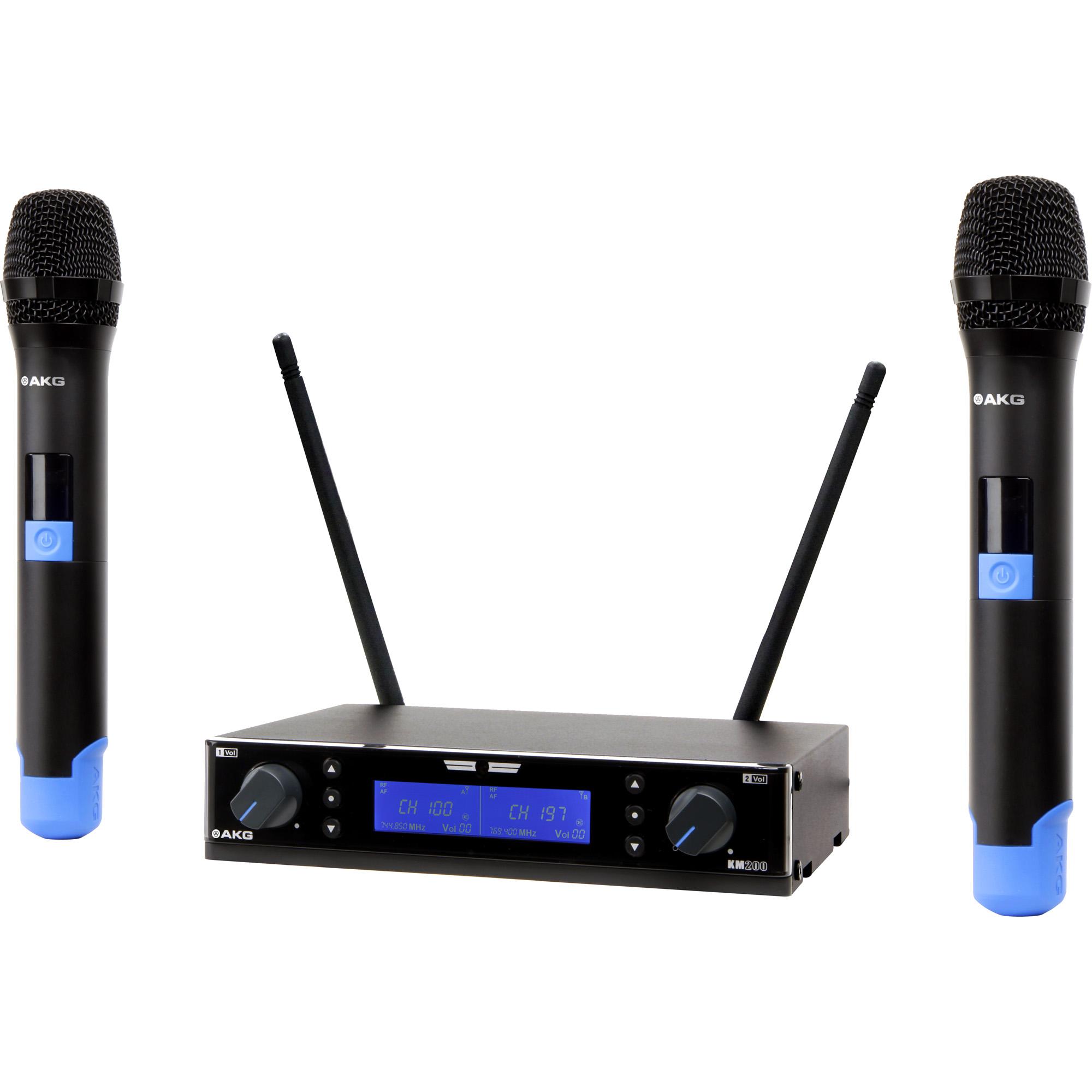 Microfone Wireless Sem Fio Duplo Km200 Preto Akg 