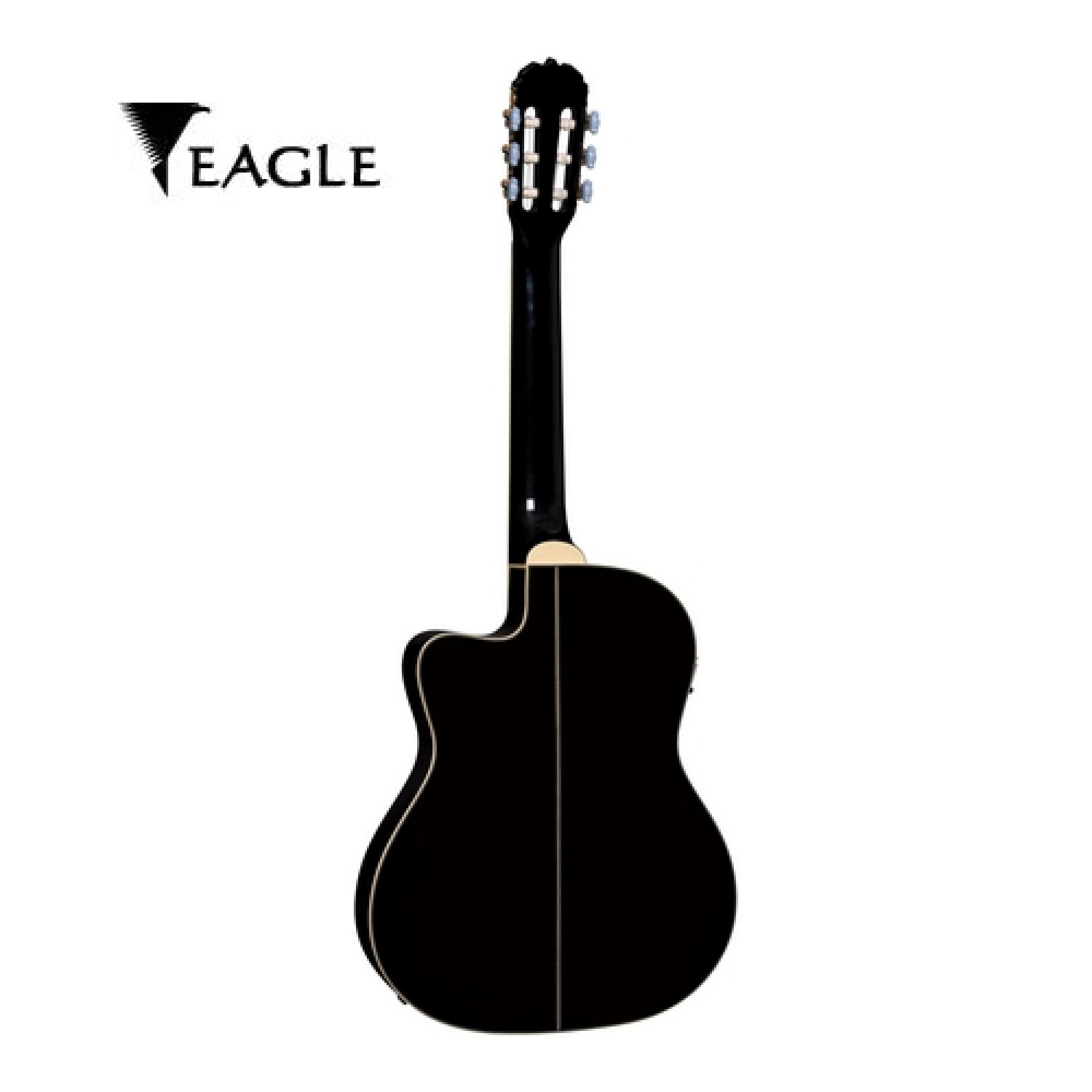 Violão Eletroacústico Flat Nylon Ch800f-bk Preto Eagle 