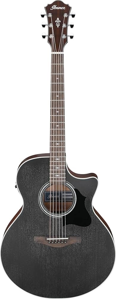 Violão Ibanez Ae140 Wkh Weathered Black Open Pore Top 