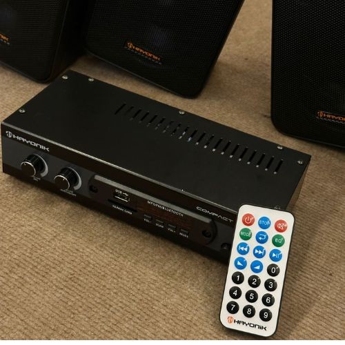 Kit Som Ambiente Hayonik Ambience 4000 od v2 Preto 400w Bluetooth Usb fm óptico 