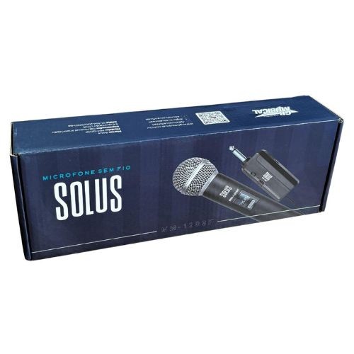 Microfone Sem Fio Solus Mm-110 Simples Vhf Para Igreja, Karaokê e Eventos 
