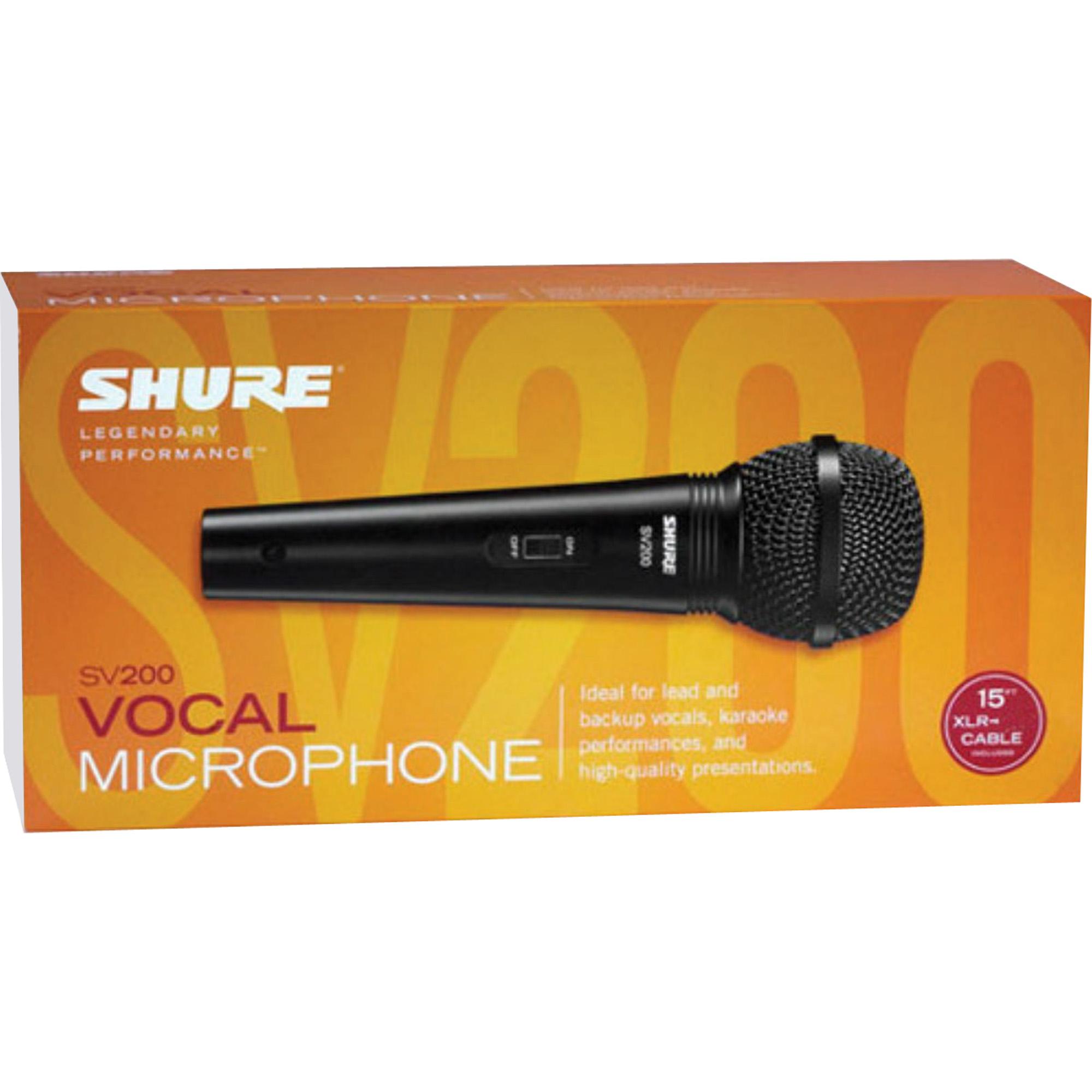 Microfone de Mão Multifuncional Com Fio Sv200 Preto Shure 