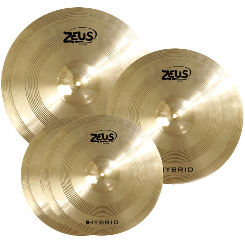 Kit de Pratos Zeus 14" 16" 20" Set c Hybrid 