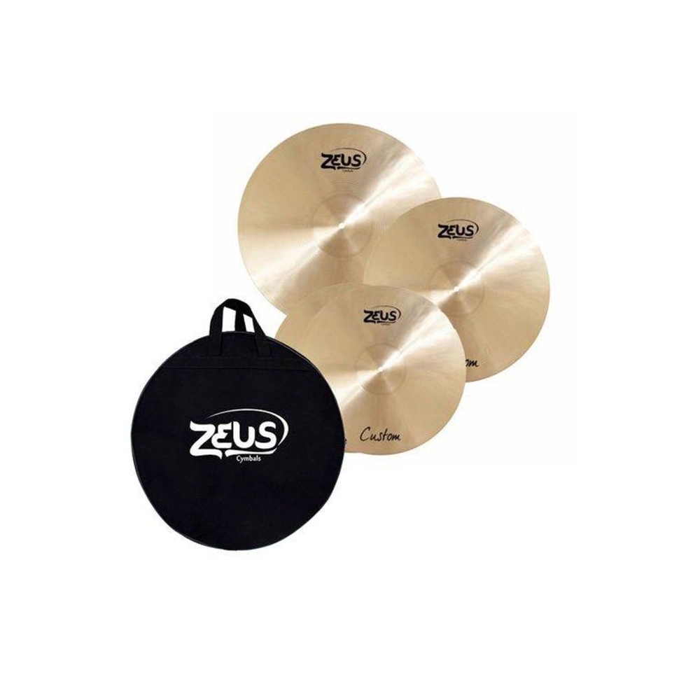 Kit de Pratos Zeus 14" 16" 20" Custom Set c - Com Bag 