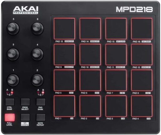 Controlador Akai Mpd218 Midi Com 16 Pads 