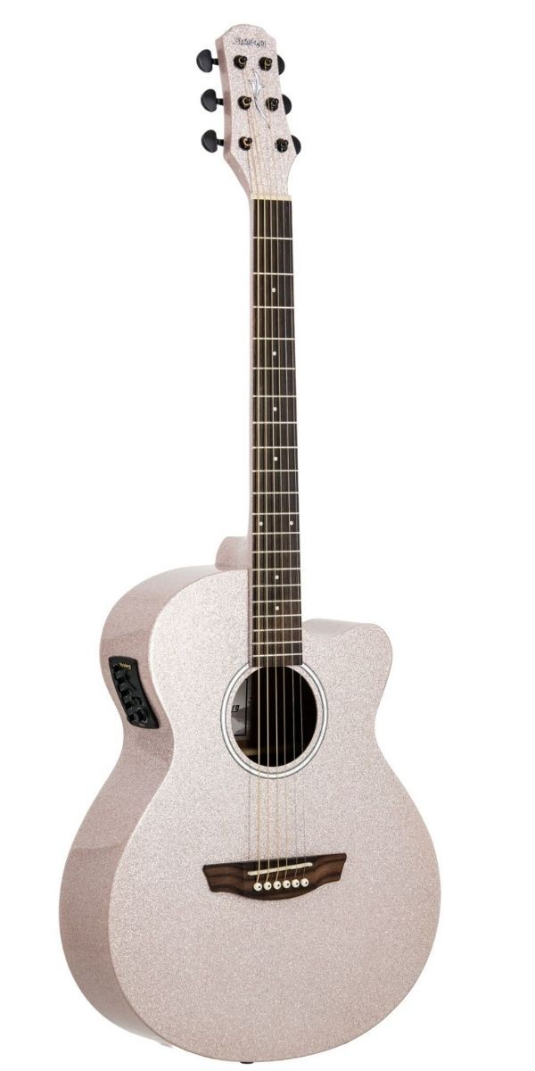 Violão Strinberg Ca50c pk Pink Sparkle Cromo Eletroacústico Aço Cutaway 