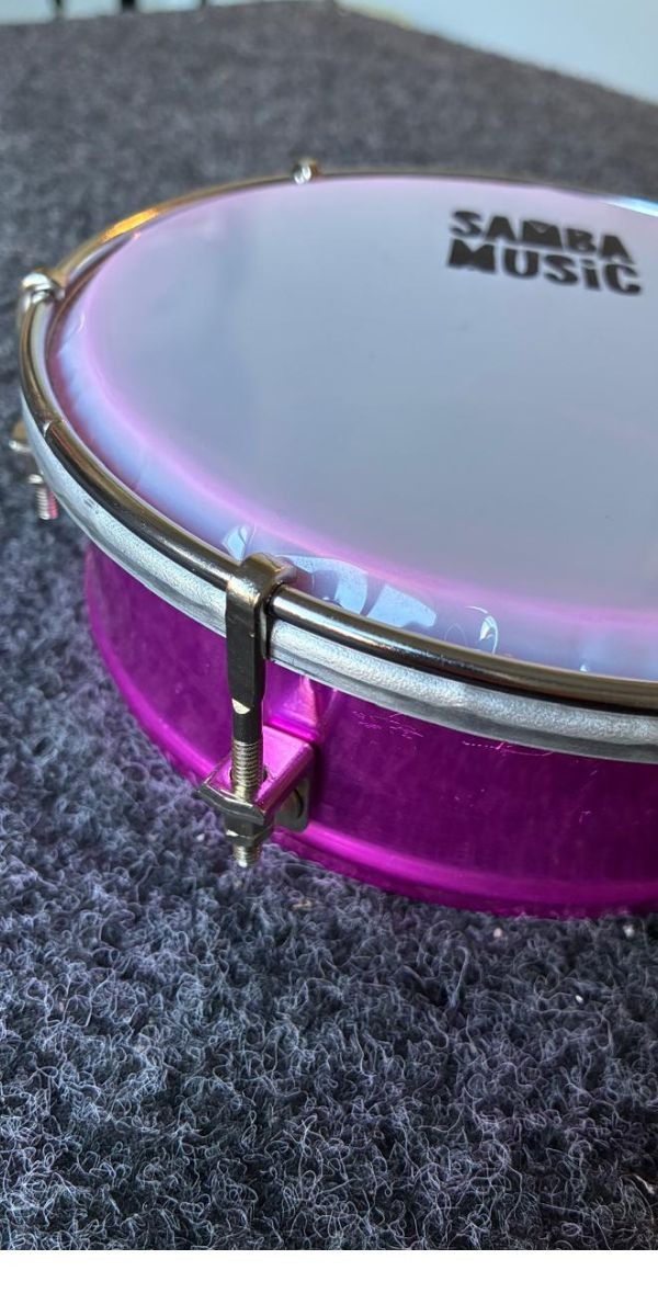 Tamborim Alumínio 6" Samba Music 55mm Rosa Tba-55-pk 