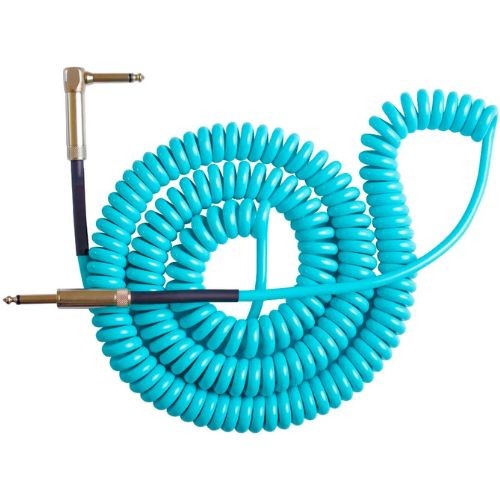 Cabo P10 Santo Angelo Tornado Espiral Azul Claro 30ft 9,15m Guitarra Baixo 