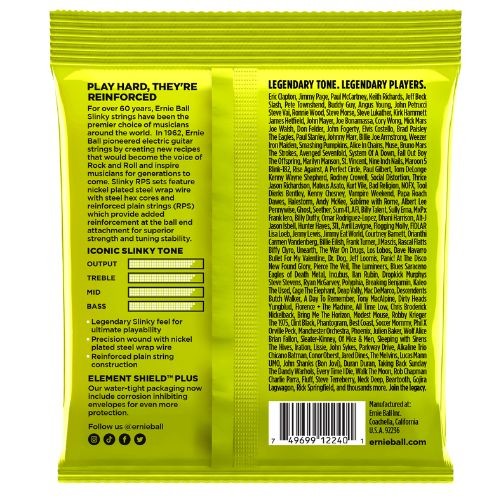 Corda Ernie Ball 010 Regular Slinky Rps Níquel Para Guitarra P02240 