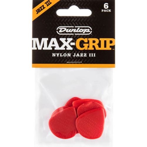 Palheta Dunlop Maxgrip Jazz Iii Vermelha 471p3 Com 6 