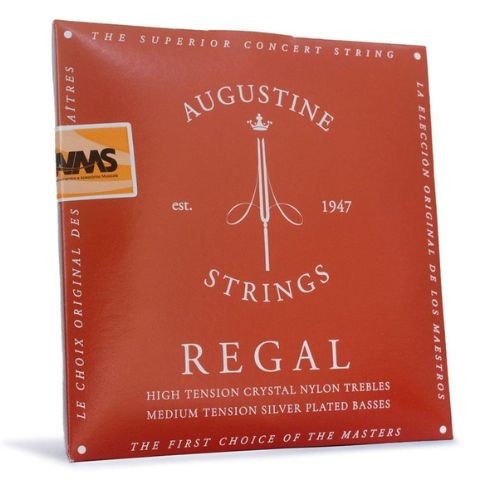 Encordoamento Augustine Regal Red Violão Nylon Alta Tensão Agudos e Médios Graves Prateados 