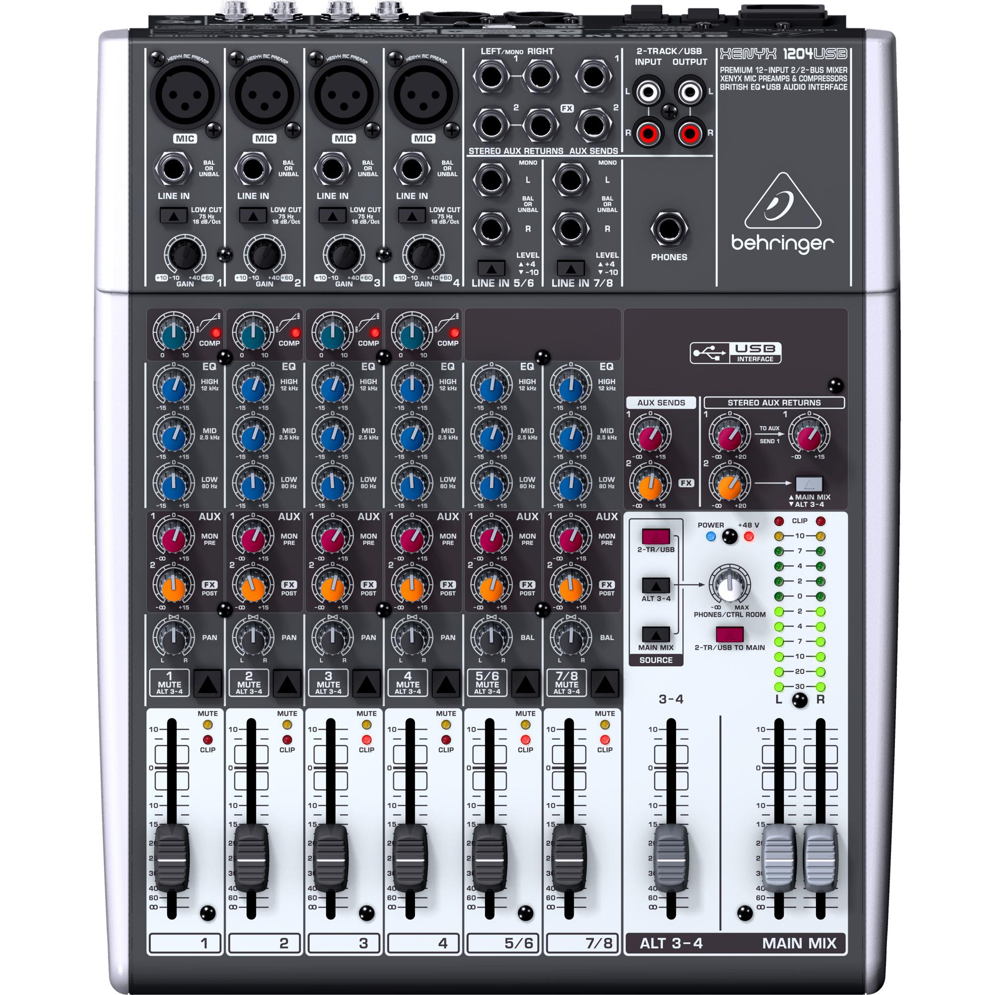 Mesa de Som 12 Canais Xenyx 1204usb Behringer 