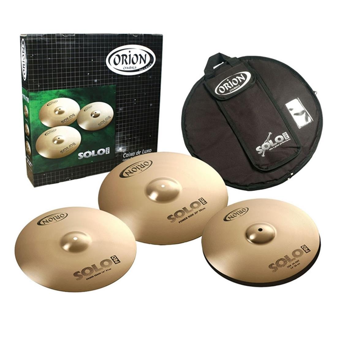 Kit Pratos Orion Fast Hand 14” +16”+20” Solo Pro c/ Bag 