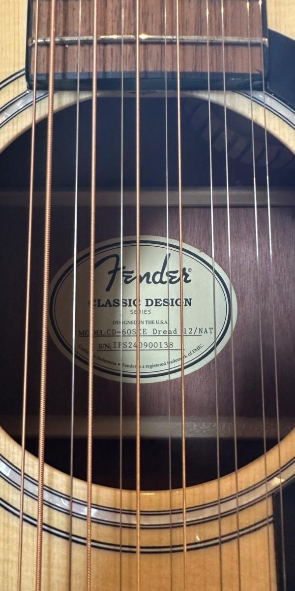 Violão Fender Cd-60sce 12 Cordas Eletroacústico Natural Com Fishman 