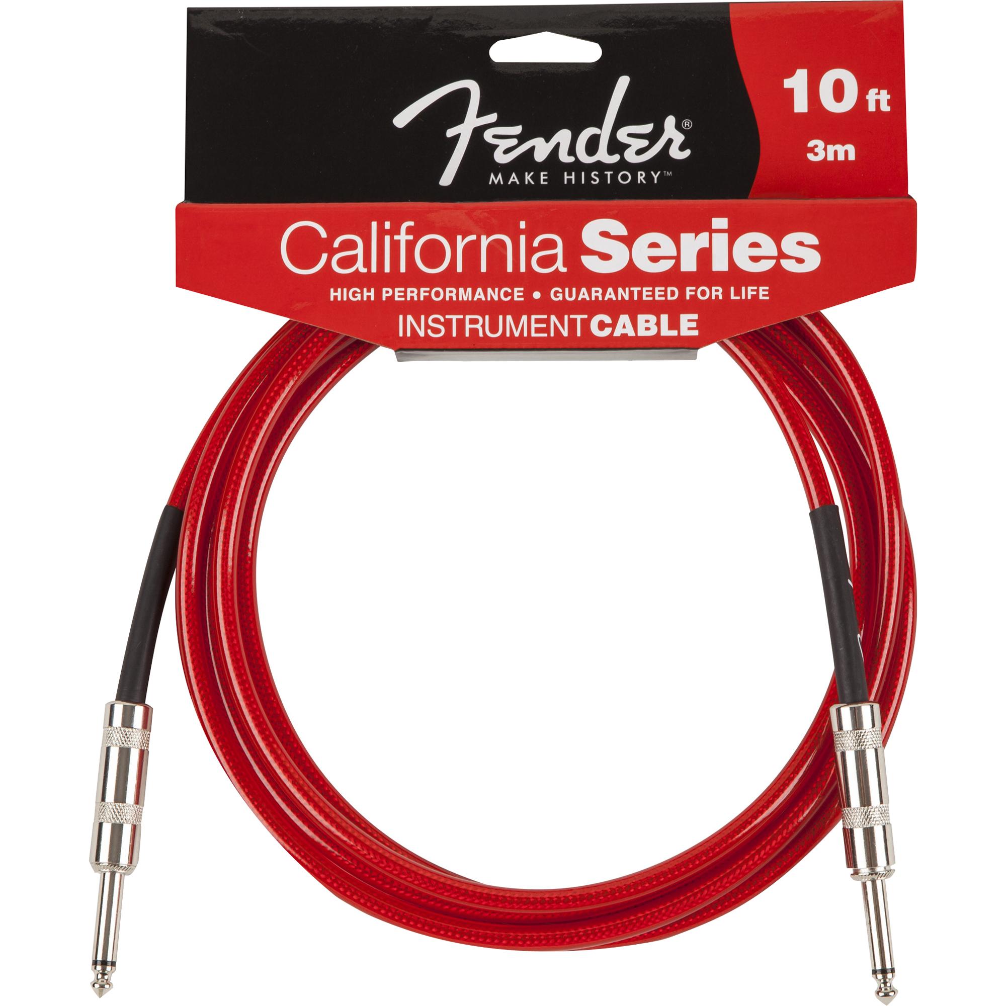 Cabo Para Instrumentos P10 x P10 3m California Series Vermelho Fender 