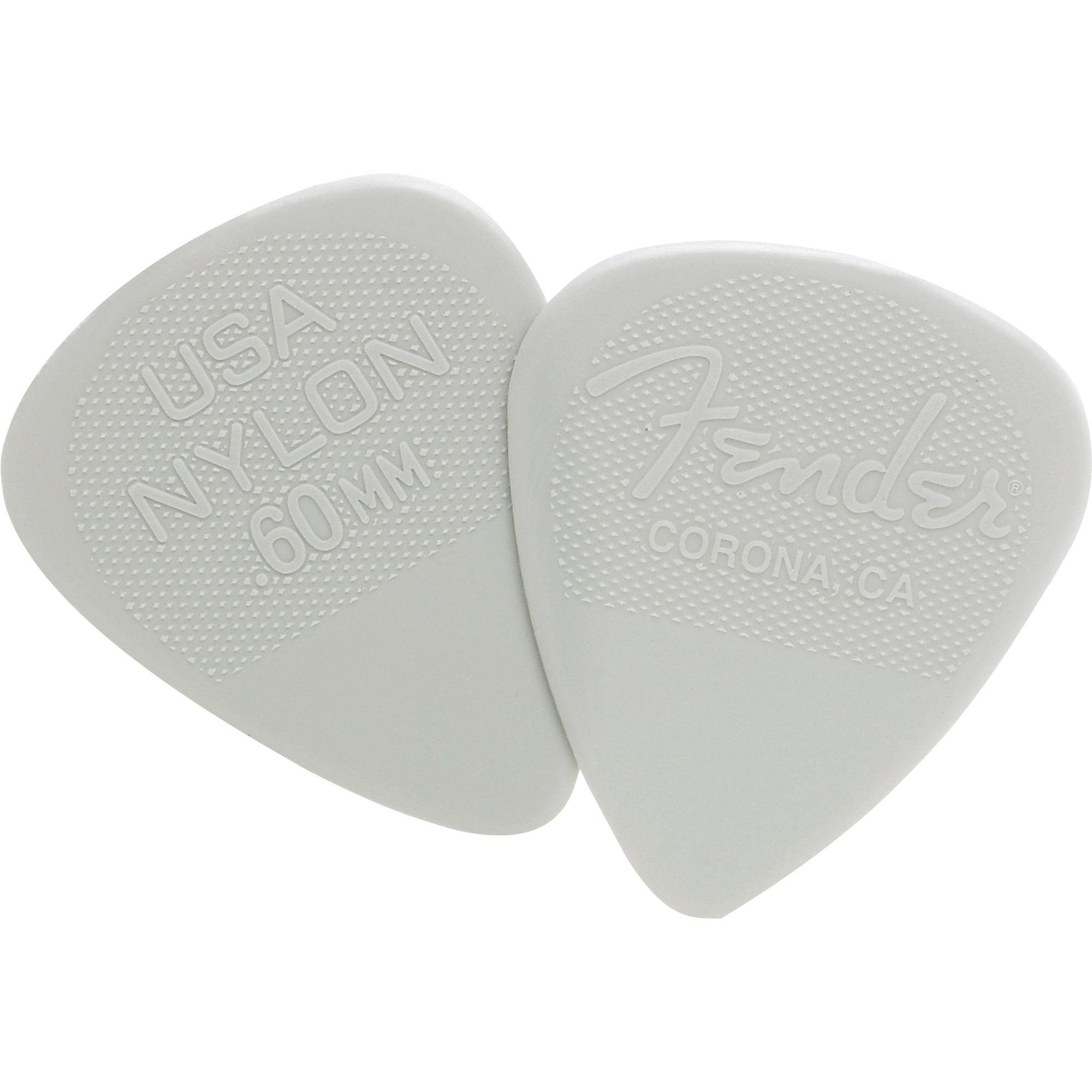 Palheta Nylon Pick 0.60 Fina White Fender (c/ 12unid.) 