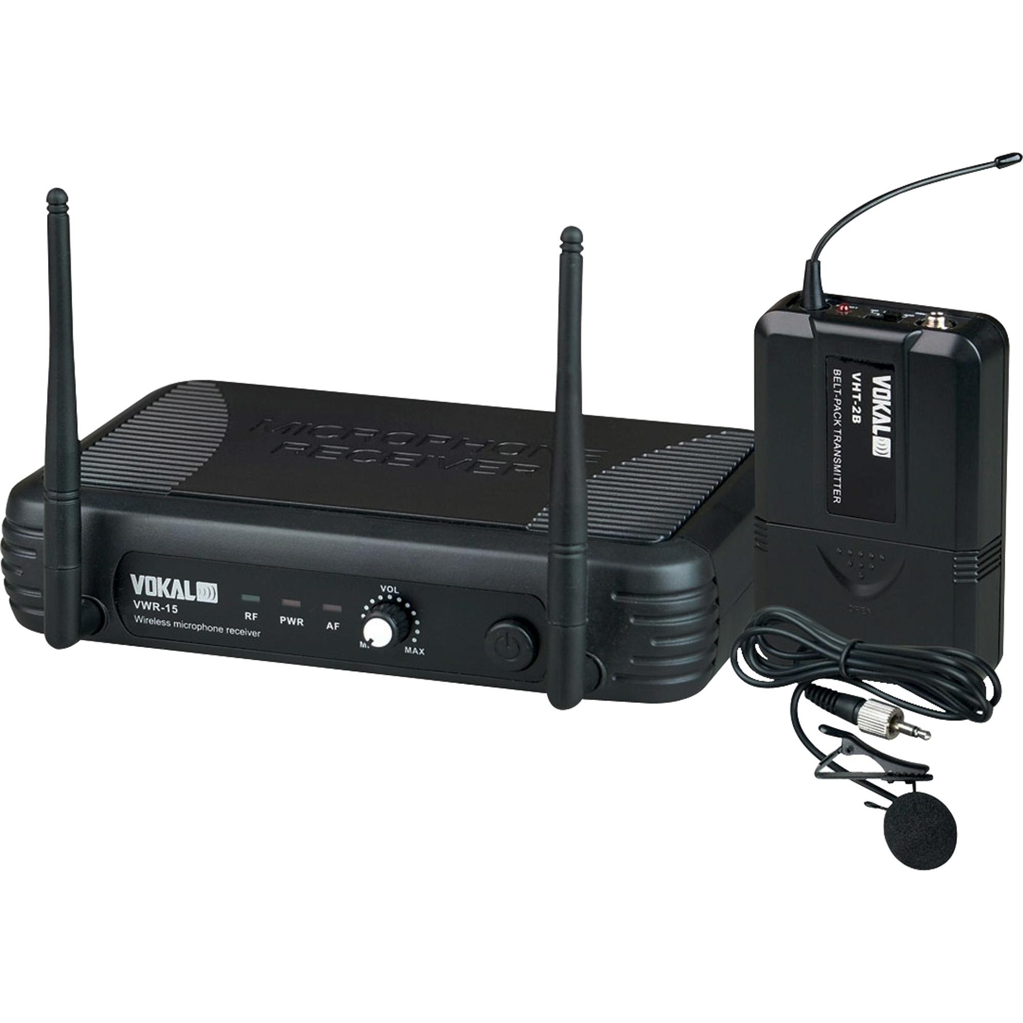 Microfone Lapela Uhf Vwr-15 Preto Vokal 