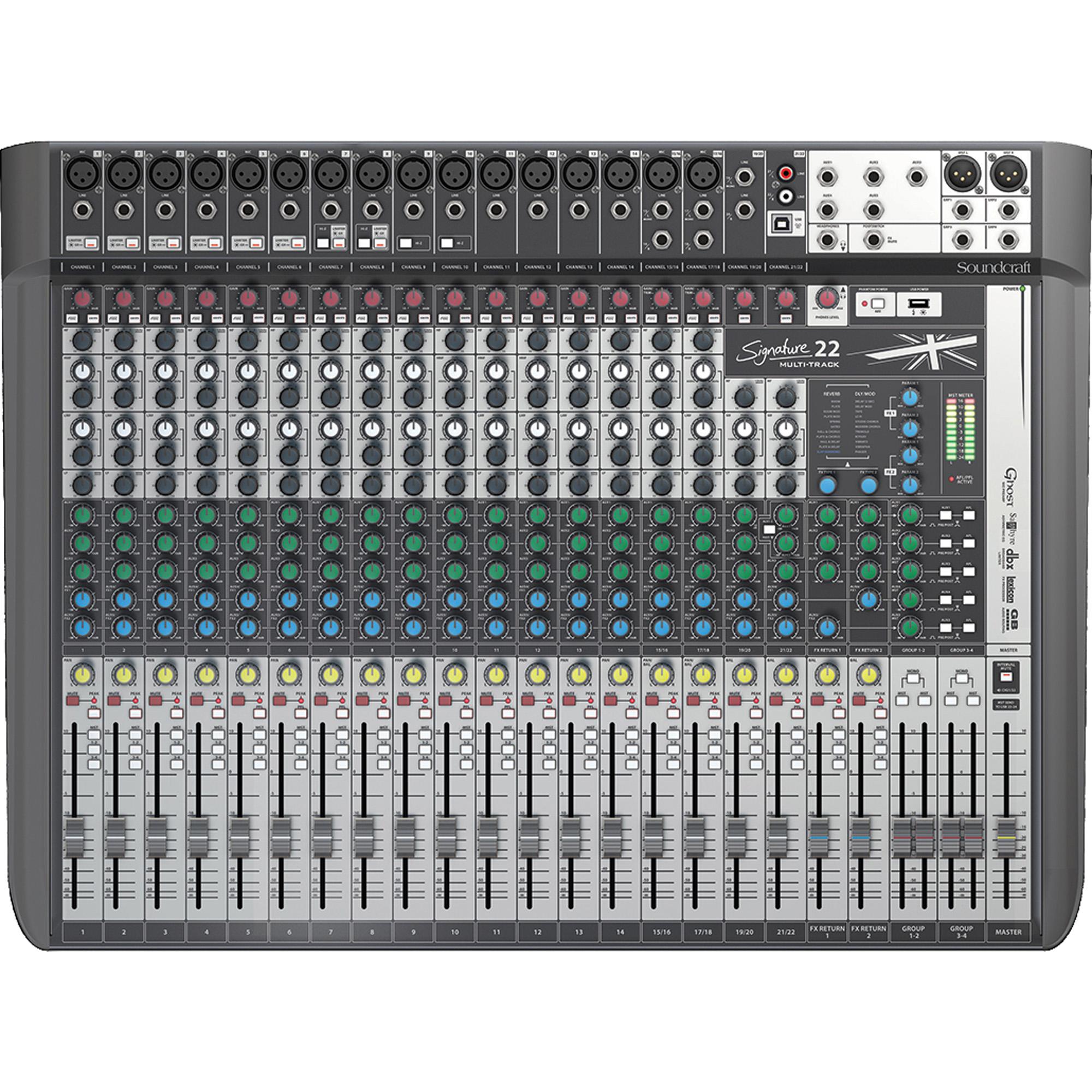 Mesa de Som 22 Canais Signature 22mtk Soundcraft 