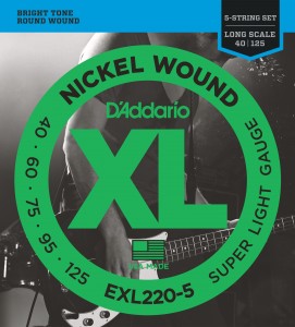 Encordoamento Baixo 5 Cordas D'addario Exl220-5 .040 