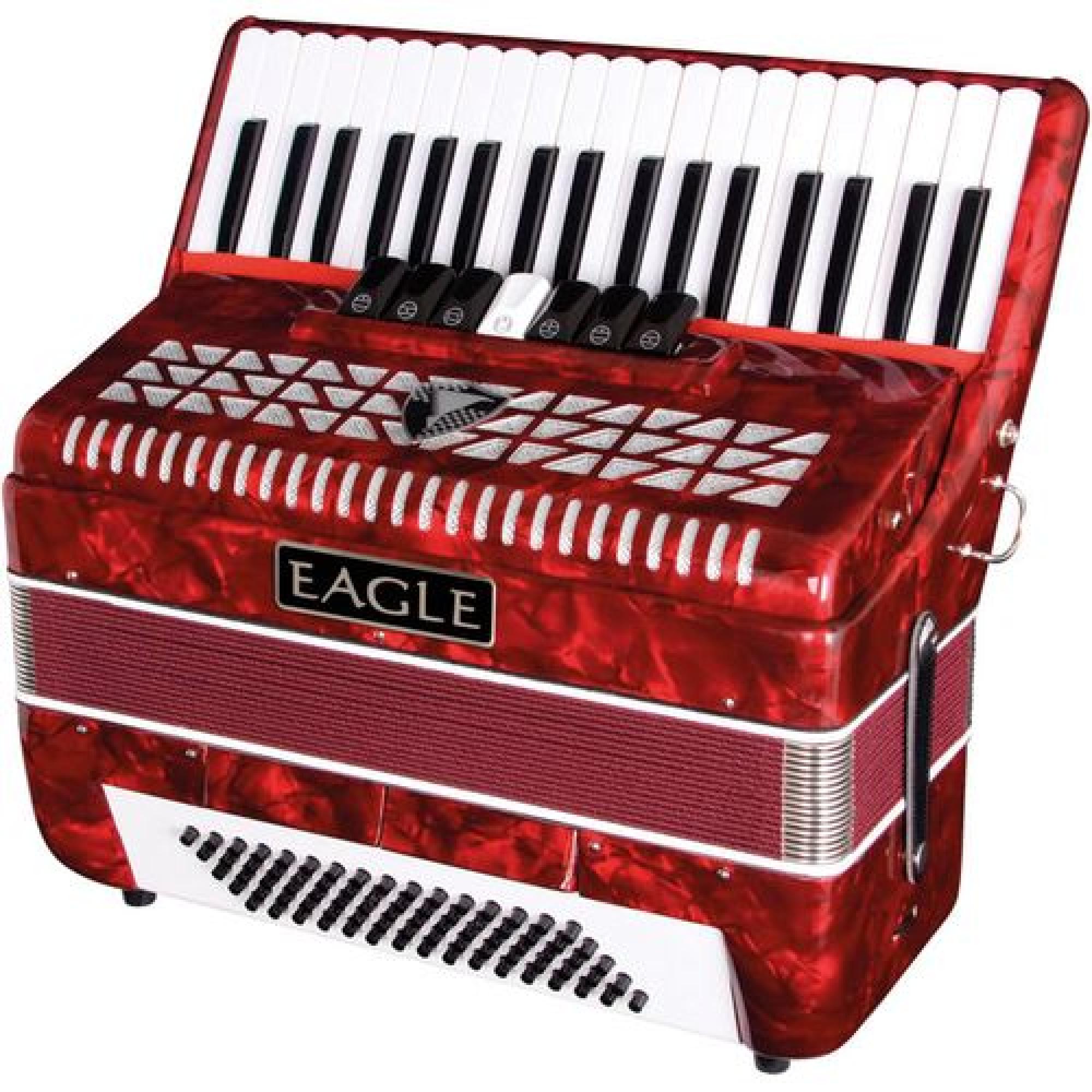 Acordeon 80 Baixos Ega0780 Vermelho Perolado Eagle 