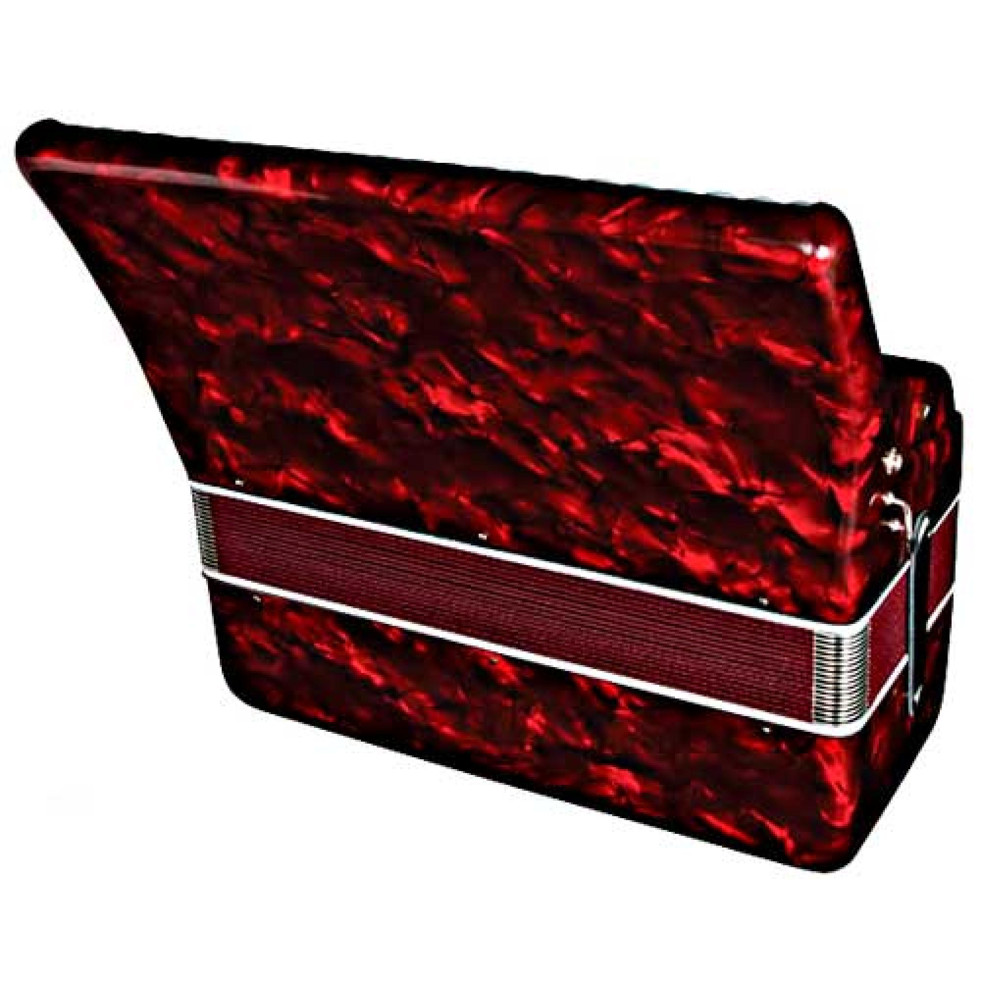 Acordeon 120 Baixos Ega07120 Vermelho Perolado Eagle 